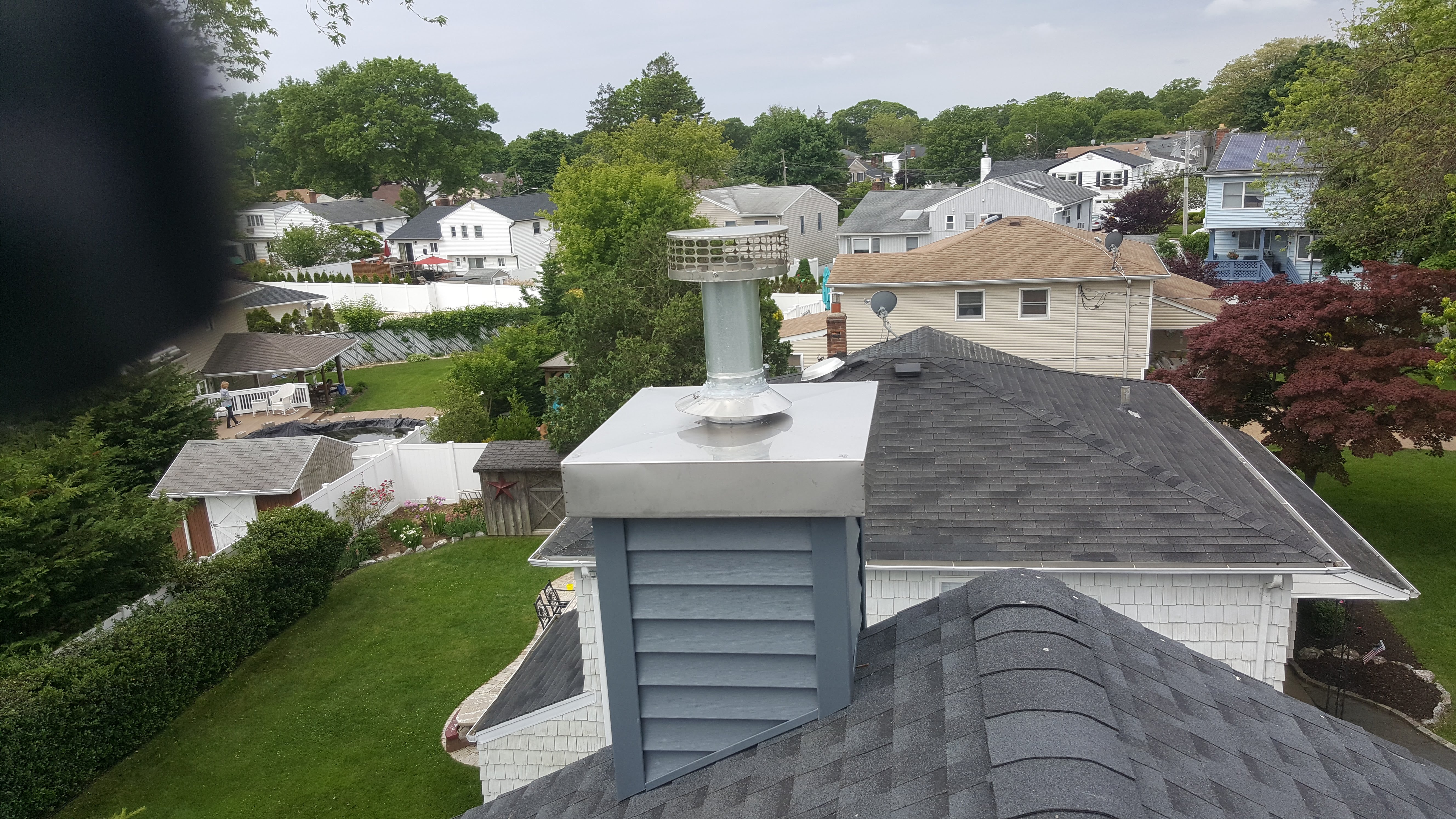 Complete chimney crown rebuild and waterproofing in East Northport, New York
